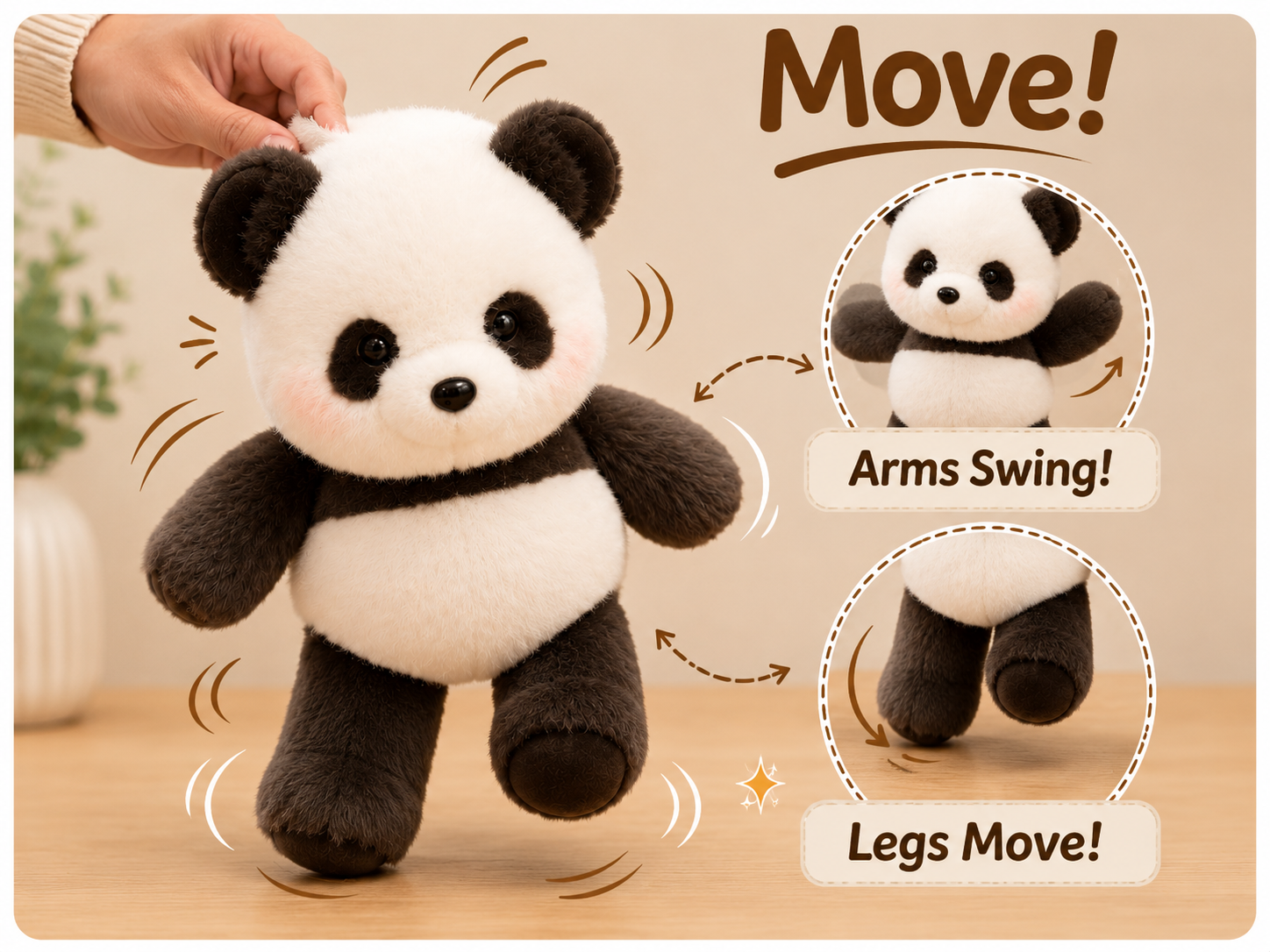 Mini Panda Plushie | Running Panda Stuffed Animal