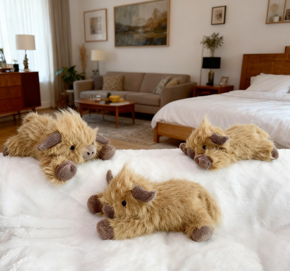 Pounds Highland Cow Weighted Stuffed Animals with Unscented Microwavable Heating Pad, Cute Coolable Heatable Weighted Plush Warm Gift for Kids & Adults