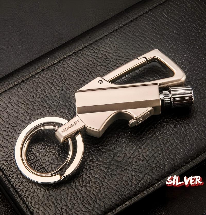 Permanent Match Infinity Lighter, Reusable Waterproof Flint Fire Starter with Keychain and Bottle Opener, Windproof Metal Kerosene Lighter for Outdoor Camping Hiking Survival (Not Include Lighter Fluid)