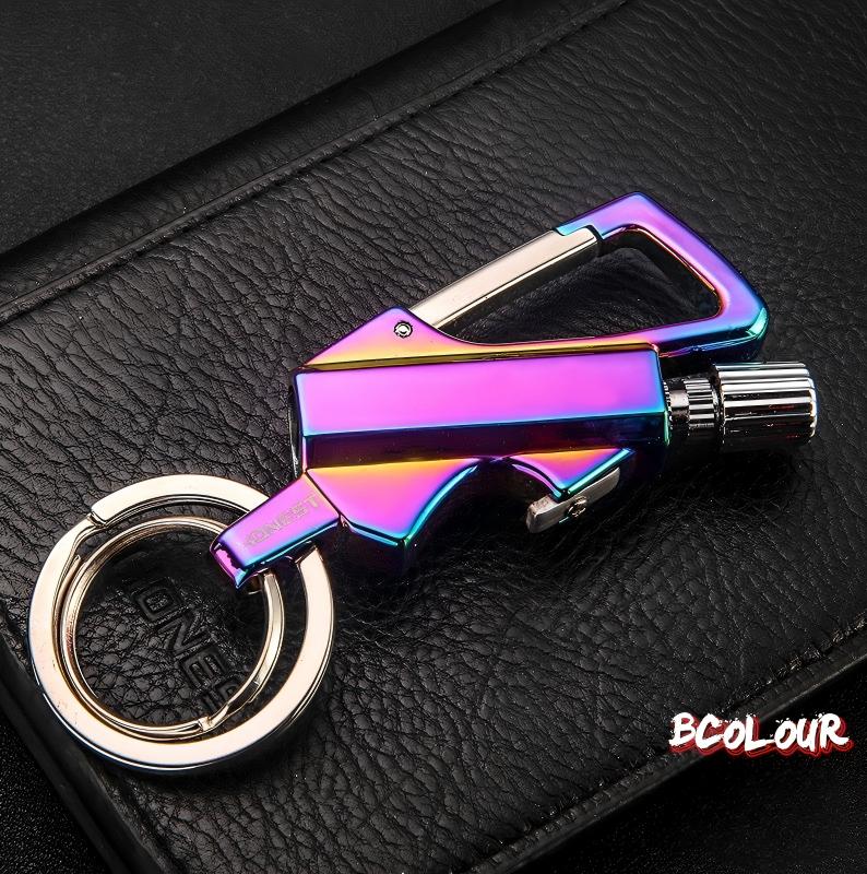 Permanent Match Infinity Lighter, Reusable Waterproof Flint Fire Starter with Keychain and Bottle Opener, Windproof Metal Kerosene Lighter for Outdoor Camping Hiking Survival (Not Include Lighter Fluid)