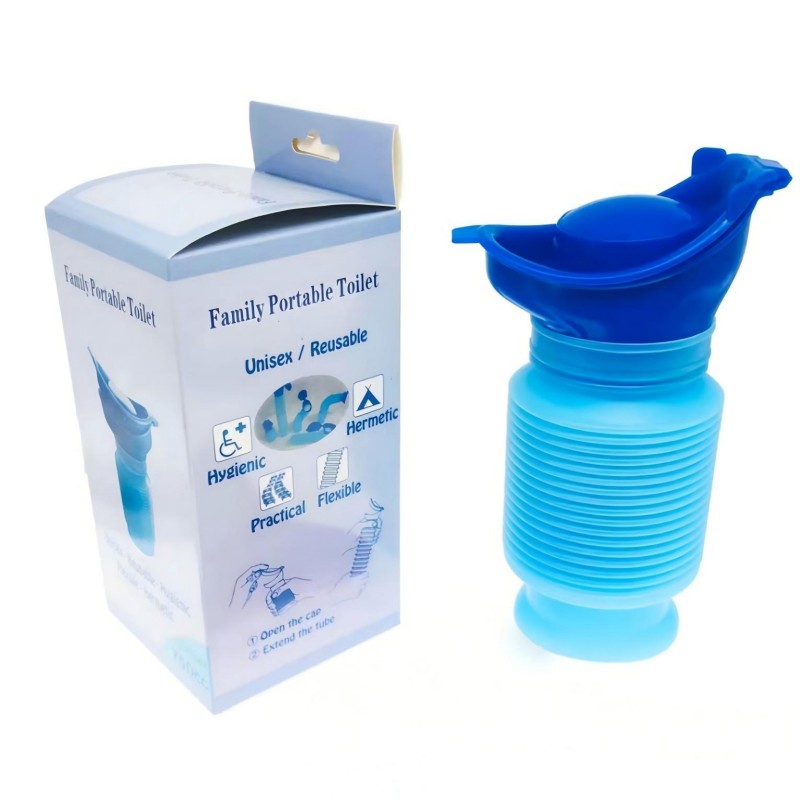 1set Urinal Car Urinal Bucket Outdoor Standing Urine Emergency Travel Portable Reusable Shrinkable Camping Toilet Urine Leak