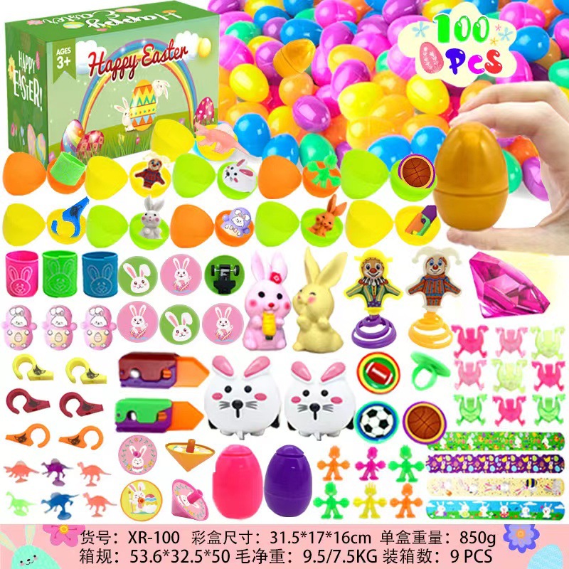Prefilled Easter Eggs Toys and Stickers for Easter Egg Hunt, Filled with Toys Party Favors for Kids Boys Girls Easter Eggs Hunt, Basket Stuffers Fillers, Classroom Prize Supplies Kids Outdoor Play