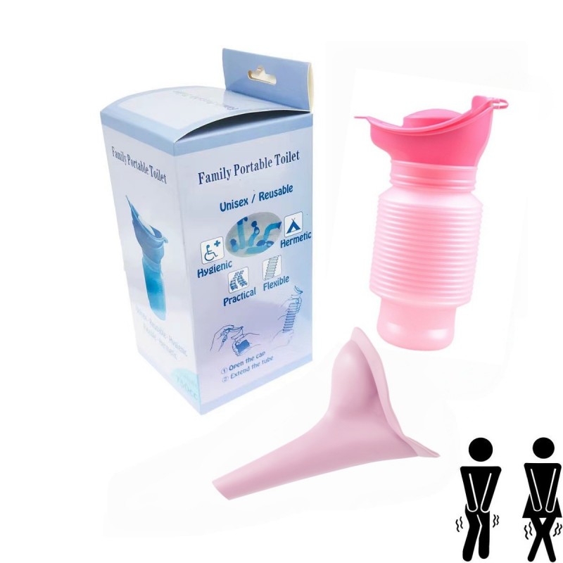 1set Urinal Car Urinal Bucket Outdoor Standing Urine Emergency Travel Portable Reusable Shrinkable Camping Toilet Urine Leak