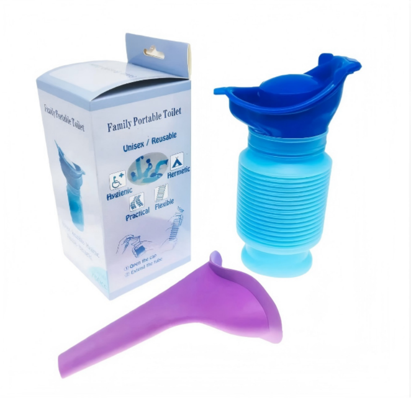 1set Urinal Car Urinal Bucket Outdoor Standing Urine Emergency Travel Portable Reusable Shrinkable Camping Toilet Urine Leak