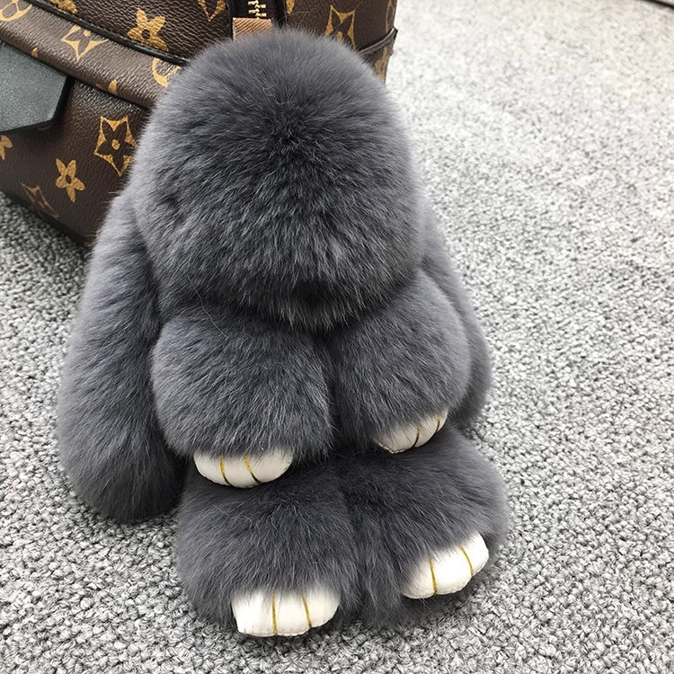 BunnyLulu Handmade Fluffy Bunny PomPom Keychain with Designed Tin Box, – Cute Eater Basket Gift, Travel Accessory & Birthday Present for Girls & Women