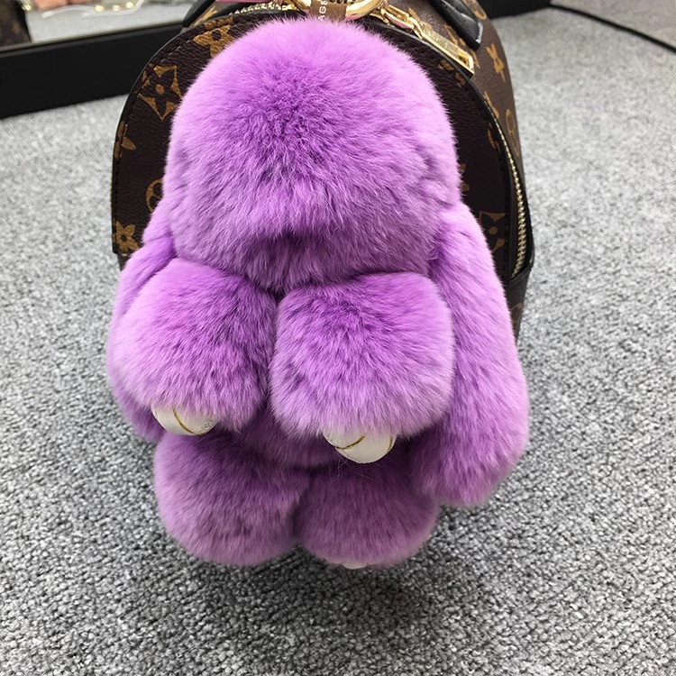 BunnyLulu Handmade Fluffy Bunny PomPom Keychain with Designed Tin Box, – Cute Eater Basket Gift, Travel Accessory & Birthday Present for Girls & Women