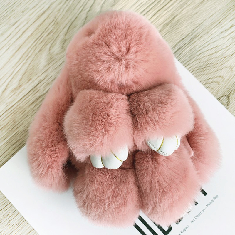 BunnyLulu Handmade Fluffy Bunny PomPom Keychain with Designed Tin Box, – Cute Eater Basket Gift, Travel Accessory & Birthday Present for Girls & Women