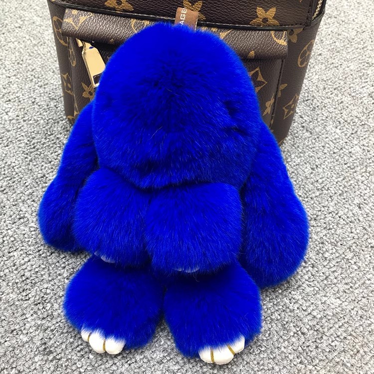 BunnyLulu Handmade Fluffy Bunny PomPom Keychain with Designed Tin Box, – Cute Eater Basket Gift, Travel Accessory & Birthday Present for Girls & Women