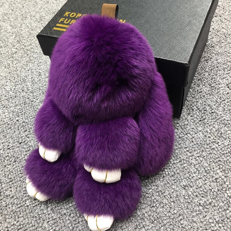 BunnyLulu Handmade Fluffy Bunny PomPom Keychain with Designed Tin Box, – Cute Eater Basket Gift, Travel Accessory & Birthday Present for Girls & Women