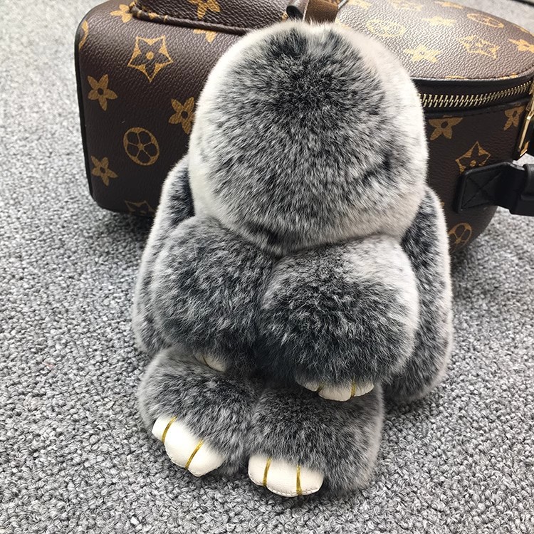 BunnyLulu Handmade Fluffy Bunny PomPom Keychain with Designed Tin Box, – Cute Eater Basket Gift, Travel Accessory & Birthday Present for Girls & Women