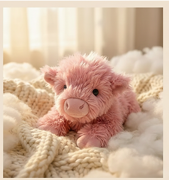 Weighted Calming Plush Highland Cow for Anxiety & Cramp Relief + 50 % OFF