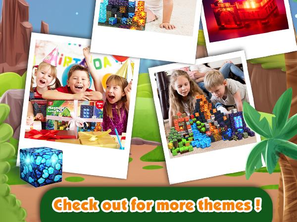 Magnetic Blocks-150PCS Magnetic Building,Portal Dinosaur Red Brick，Light Up Magnet Cubes, STEM Montessori Sensory Toys for Kids Boys Girls Ages 4-8 Christmas Birthday Gifts Multifunction