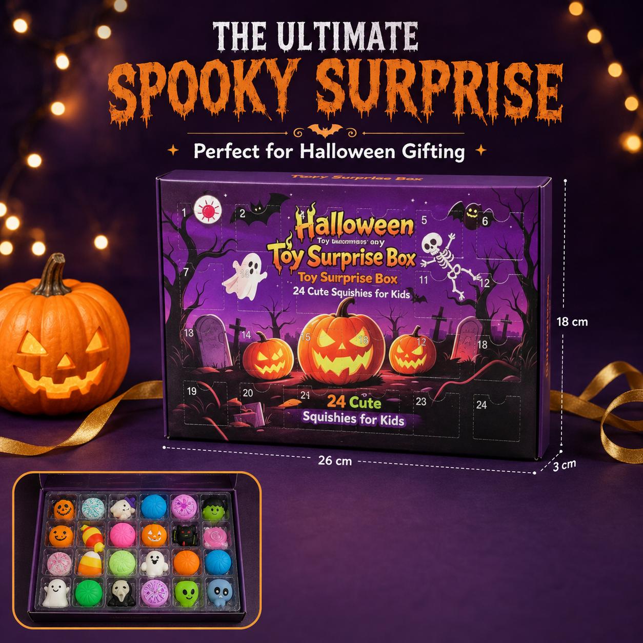 24-Piece Halloween Squishy Surprise Box, 24-Day Countdown Sensory Fidget Toy Set, Soft Squeeze Halloween Gifts & Party Favors 24-Piece Halloween Squishy Surprise Box, 24-Day Countdown Sensory Fidget Toy Set, Soft Squeeze Halloween Gifts & Party Favors