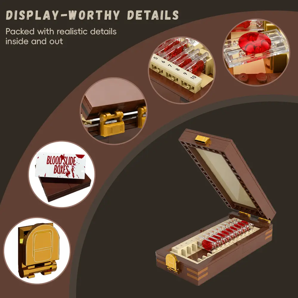 Blood Slide Box Building Set，Forensic Display Model Building Blocks,Openable Forensic Display Model with Numbered Slides,Ideal DIY Christmas Birthday Party Favor Gift for Kids & Adult Collectors to Build and