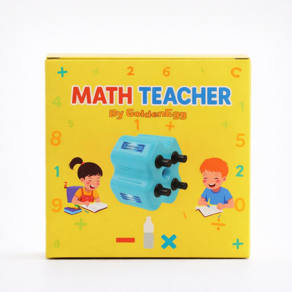 Math Teacher 4 in 1 Math Roller Stamp, Addition Subtraction  Multiplication Practice Tool, Math Stamp Roller for Kids  Ages 5-9 Classroom Home Use, Math Gift for Kids | GoldenEgg