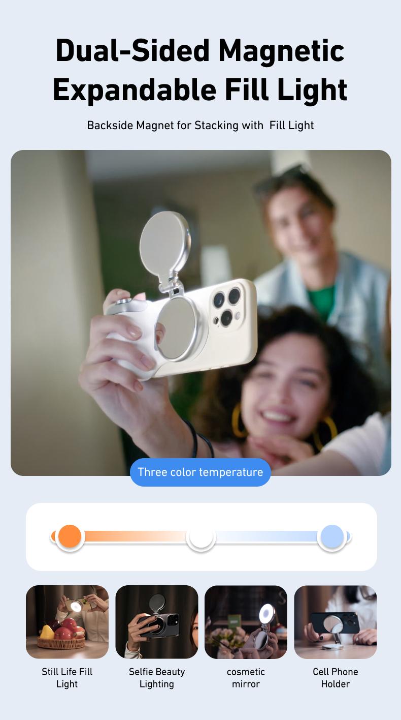 【TikTokShopBlackFriday】TELESIN Magnetic Phone Camera Grip with Wireless Shutter &ndash; DSLR-Style Handle for iPhone & Android, 1/4" Screw, Ergonomic Design, Perfect for Vlogging, Selfies, and Steady Shots, Compatible with iPhone 17