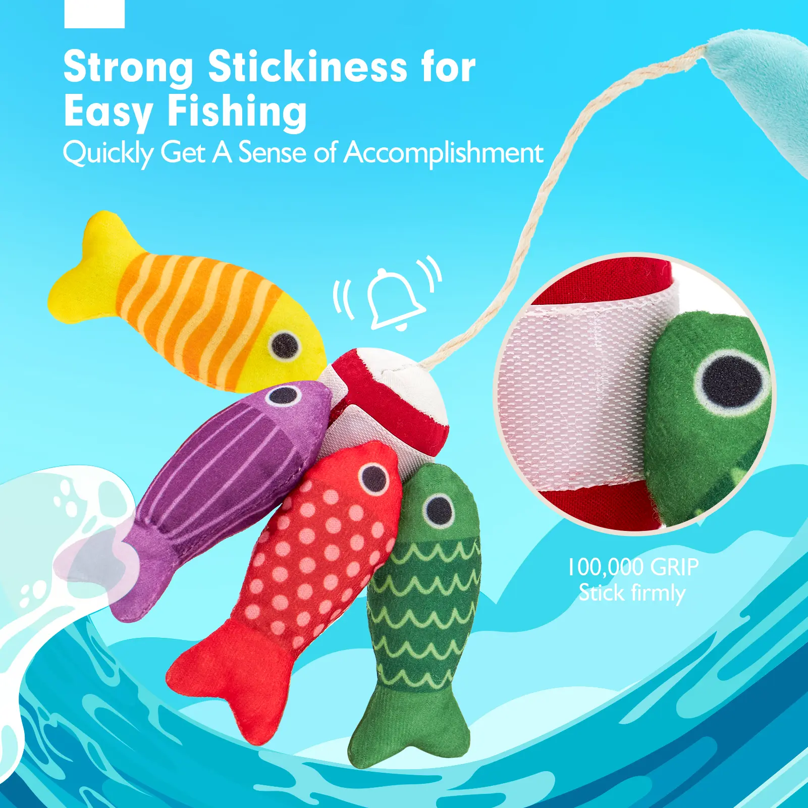 Oddler Fishing Set-10 in 1 Cloth Fishing Game Toddler Toys with Stacking Cups - Number Counting, Color Sorting Learning,Montessori-Inspired Fishing Game with 22 Pcs for 1 Year Old Boys Girls,Newborn/toddler Birthday Gift,Stackable Fish Buckets