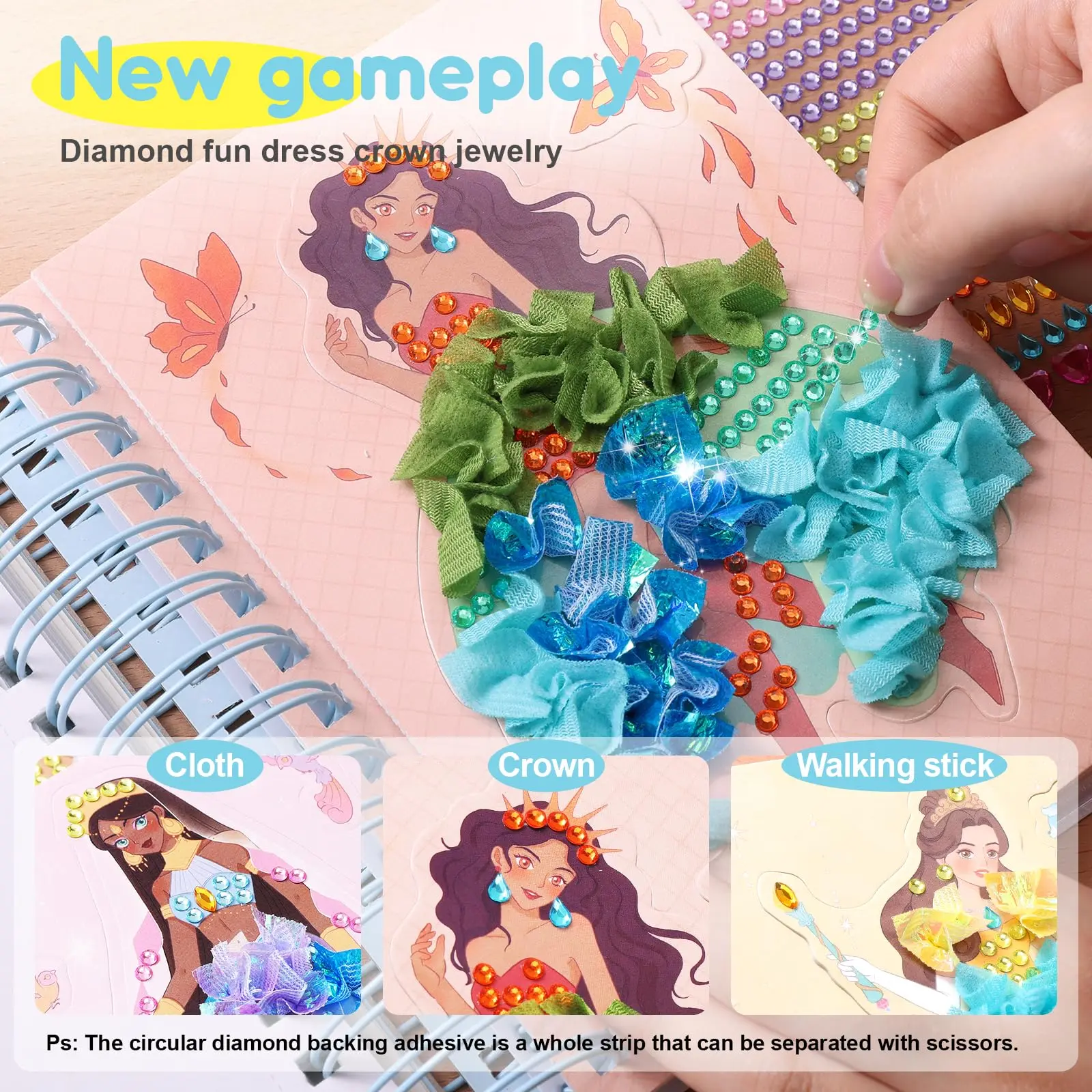 4-in-1 Diamond Painting Kits & Art Magic Princess Craft Kit Stuffers Watercolor DIY Gifts for Girls Handicraft Activities  Embroidery Design Set #Summervibes
