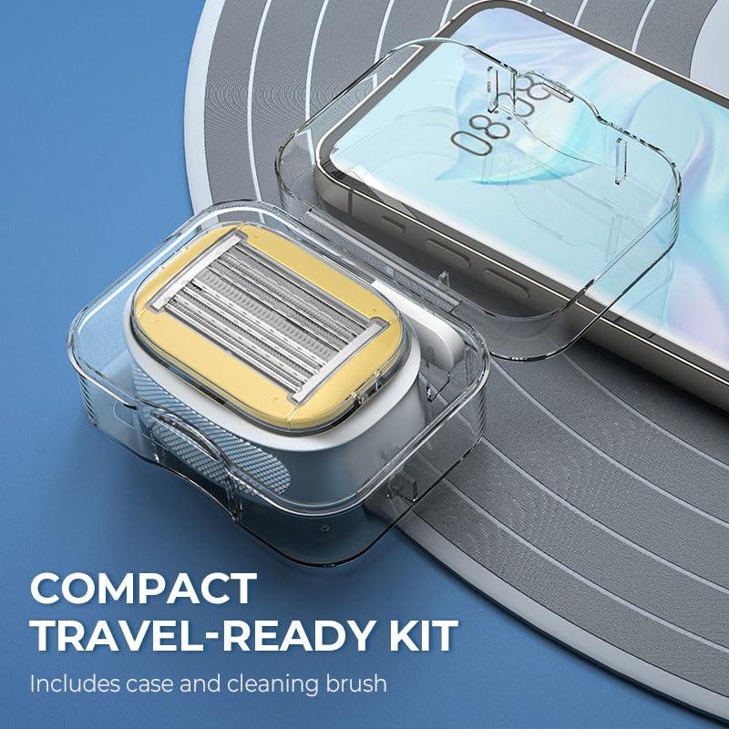 Bald Head Razor for Men - Dual-Directional 8-Layer Blade Head Shaver, Anti-Scratch Comb & Anti-Bump Design, Full-Body Waterproof Washable, Replaceable Heads & Full-Body Shaving (Legs/Arms), Sensitive Skin Friendly, Ideal for Daily/Travel/Gift Use