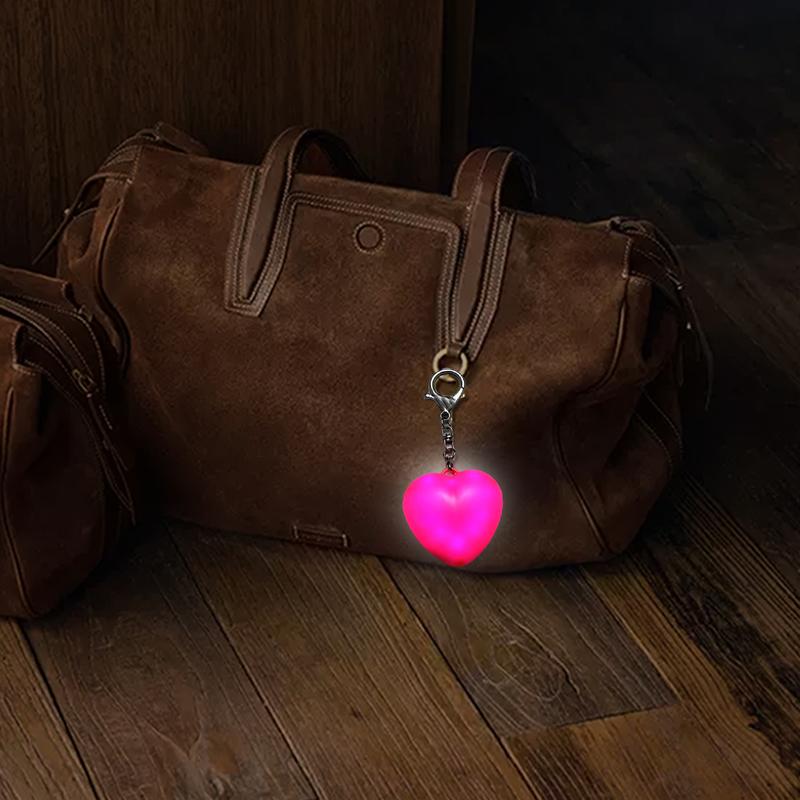 Love Wallet Tote Bag Touch Sensing Light Leather Handbag with Chain Strap for Women Heart-Shaped Illumination Functional & Stylish Accessory