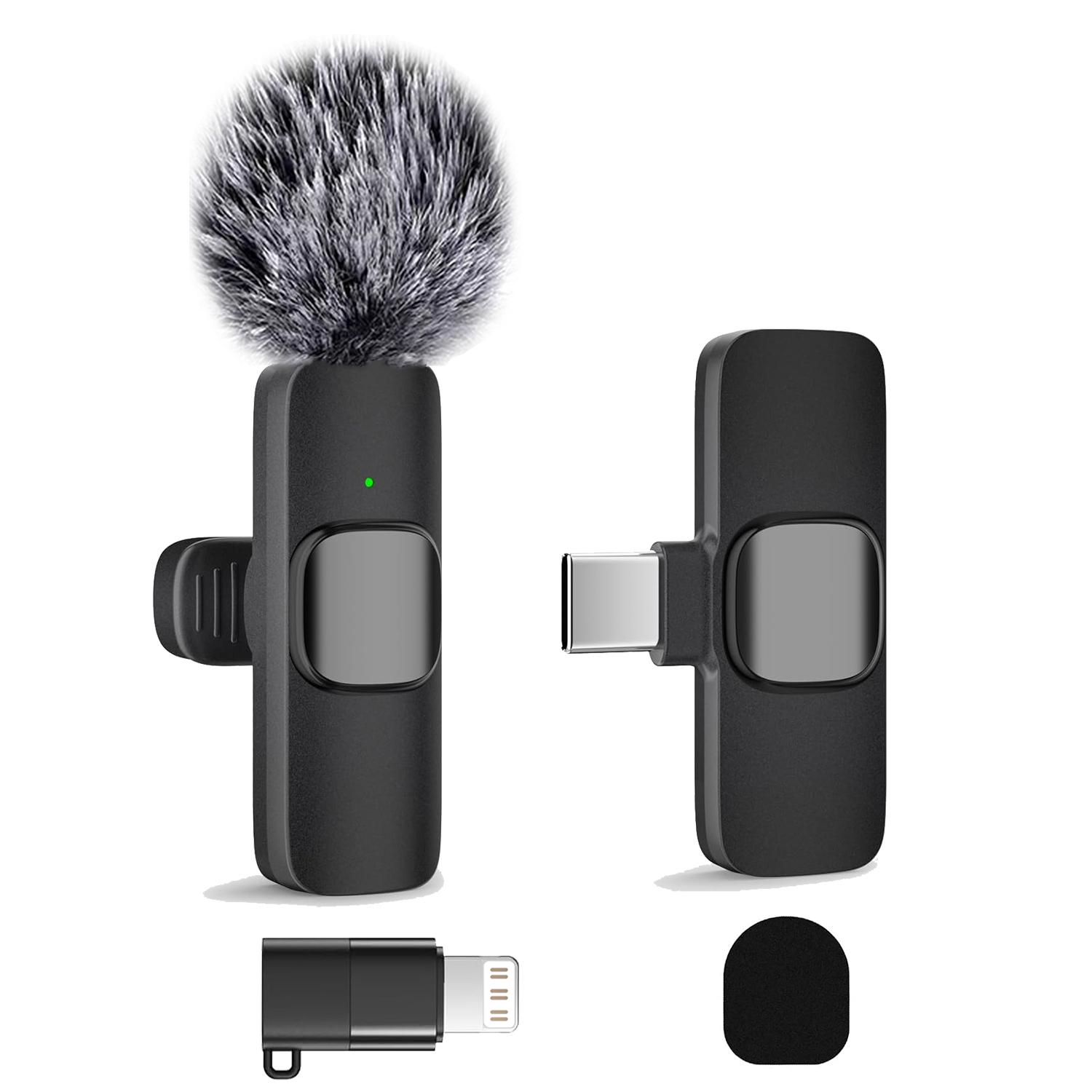 Wireless Mini Lavalier Microphone for iPhone, iPad & Android, Noise-Cancelling Plug & Play Lapel Mic for Lightning, USB-Rechargeable Microphone for Short-Video Platforms, Vlogs & Live Streaming, Live Streaming Equipment