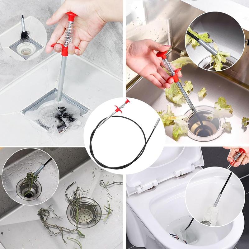 Flexible Grabber Claw Pick Up Reacher Tool with 4 Claws Bendable Hose Pickup Reaching Assist Tool for Litter Pick, Home Sink, Drains, Toilet(78.74 Inches)