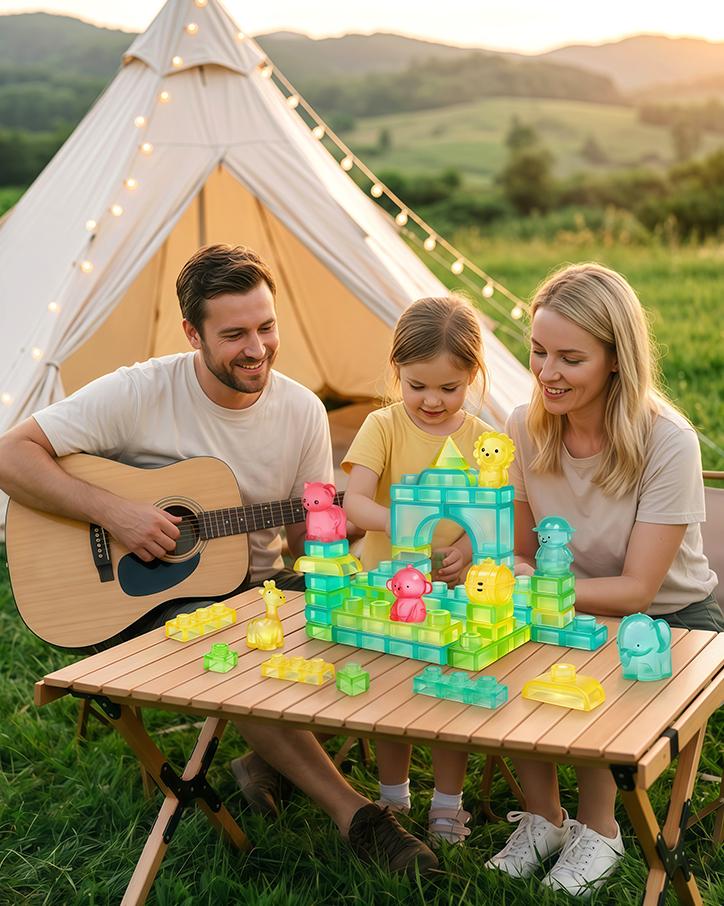 JOYSPOT Soft Jelly Building Blocks, Squishy Multi-color Stacking Building Blocks Toy Set, Non-toxic Sensory Tactile Play Toy Safe Squeezable & Stretchable Fun, Puzzle Blocks for Kids Early learning Preschool STEM Creative Construction Bath Toy Age 3+ tikt