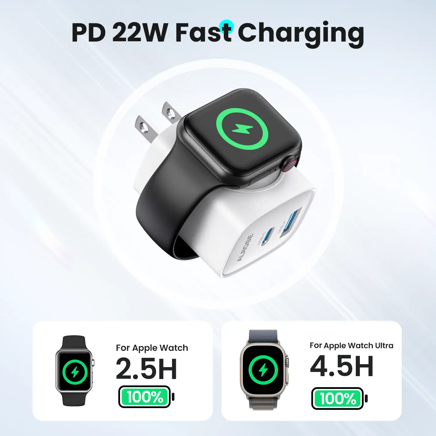 3-in-1 Magnetic Wireless Cordless PD USB-C Wall Charger Block - 20W Fast Charging, Compatible with iWatch Ultra/9/8/7/6, iPhone 17/17 Pro/16/16 Pro/15 Series, Electronic Cellphone, Apple Watch Seires