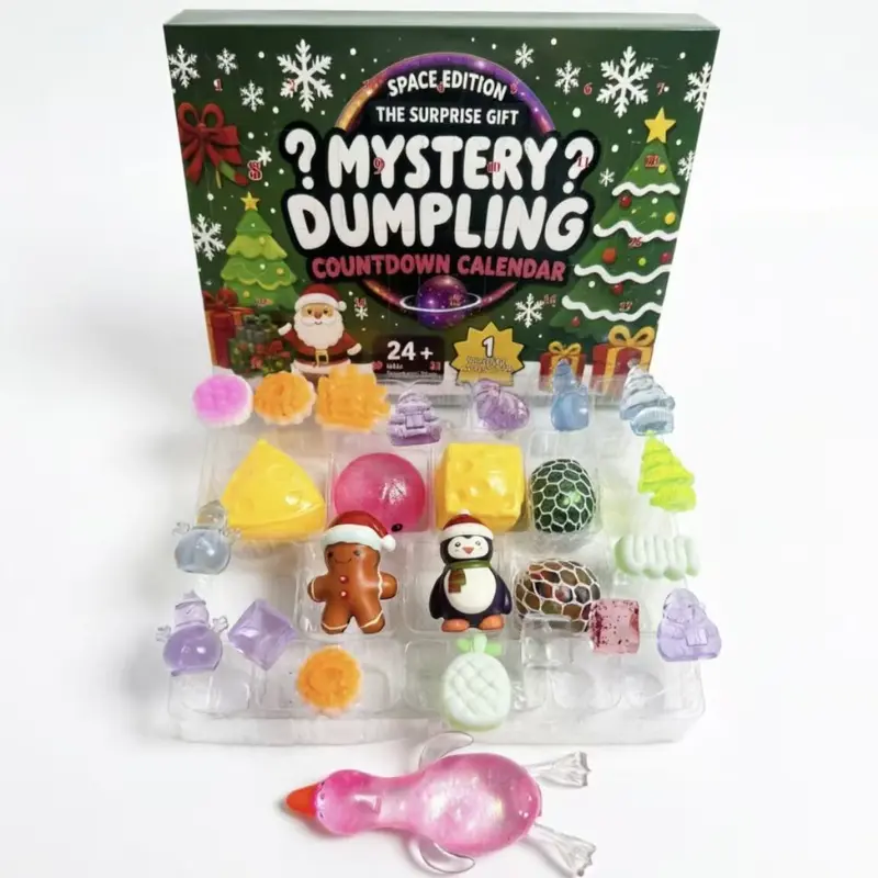 Christmas Squishy Advent Calendar Bundle | Halloween & Holiday Fidget Toy Countdown Calendars, 24 Surprise Squishies Each