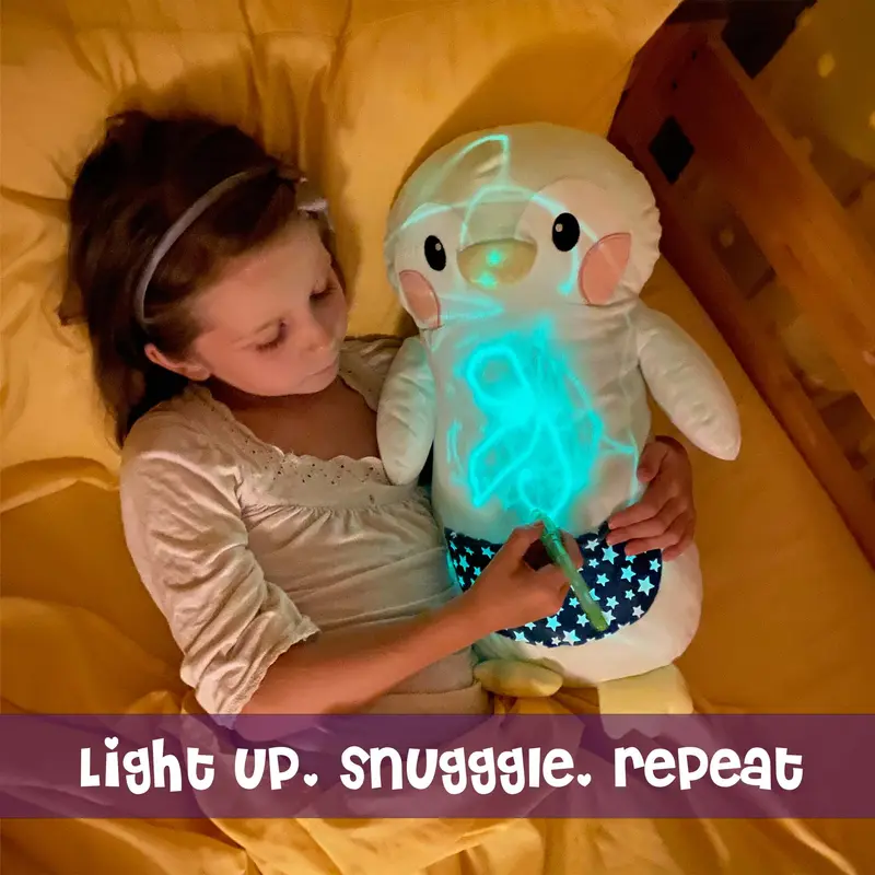 Bear Glow-in-The-Dark Plush with Light Pen, Soft & Cuddly Plush Toy for Kids, Draw with Light and Create Magical Glow Artwork
