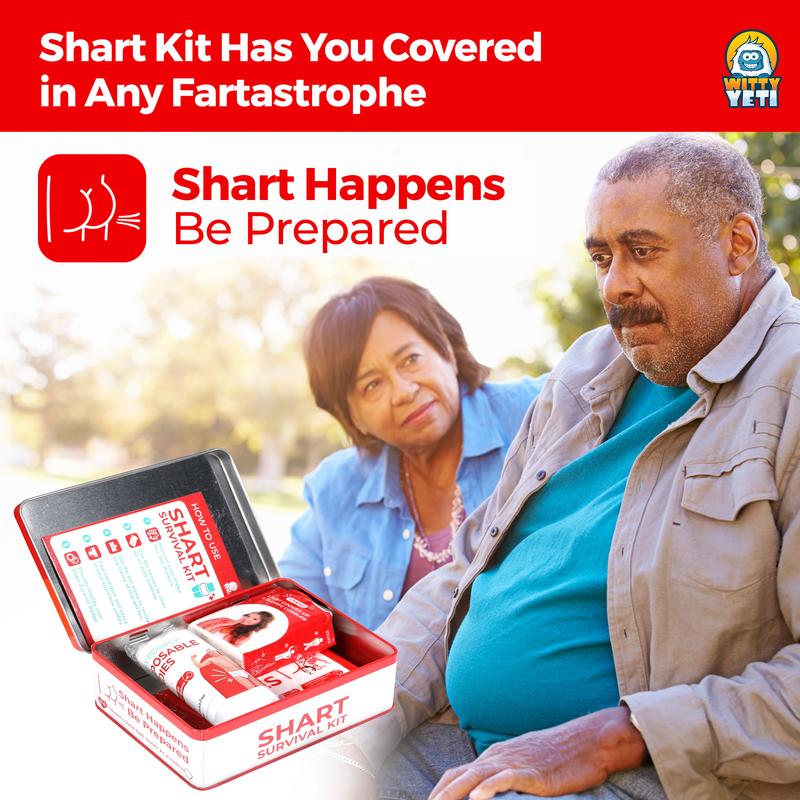 Funny Shart Survival Kit by. Ultimate Poop Prank Gag Gift Set Contains Wet Wipes, Disposable Underwear, Tissues and Hilarious Badge. 