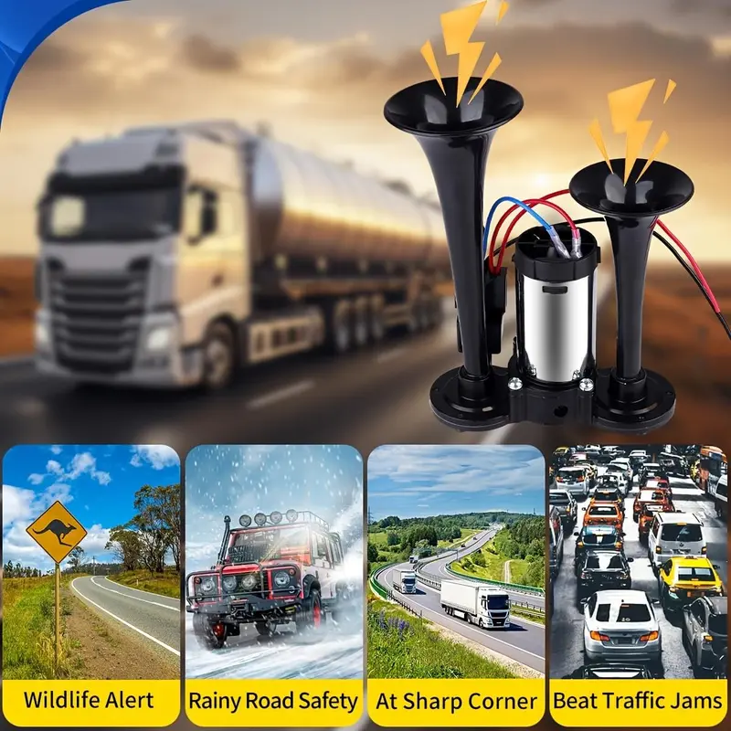 2026 Upgraded 12V 130DB Air Horn Kit