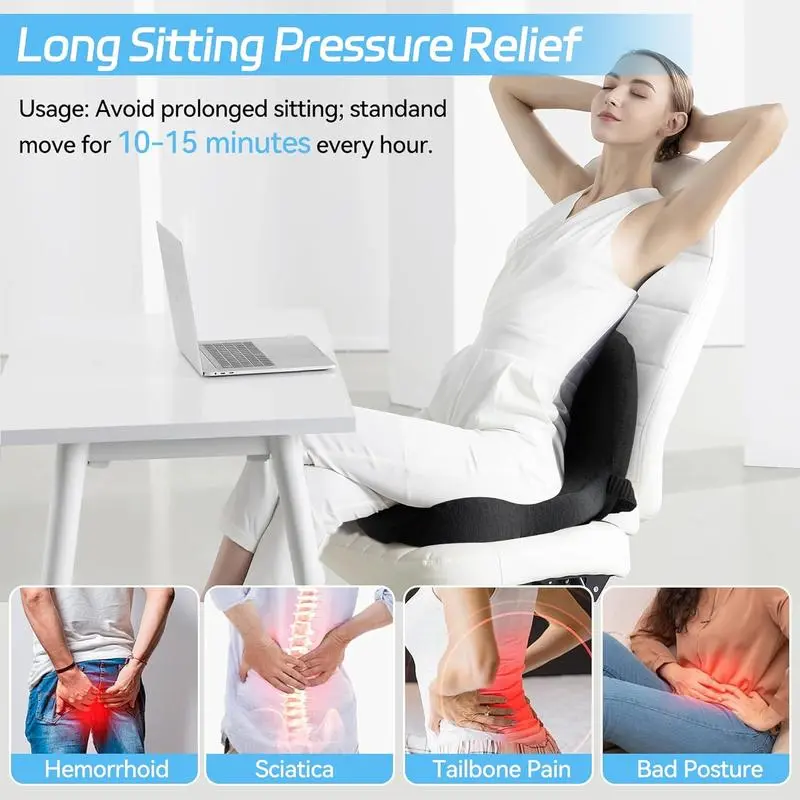 Non-Slip Memory Foam Back Support Cushion - Easy Care