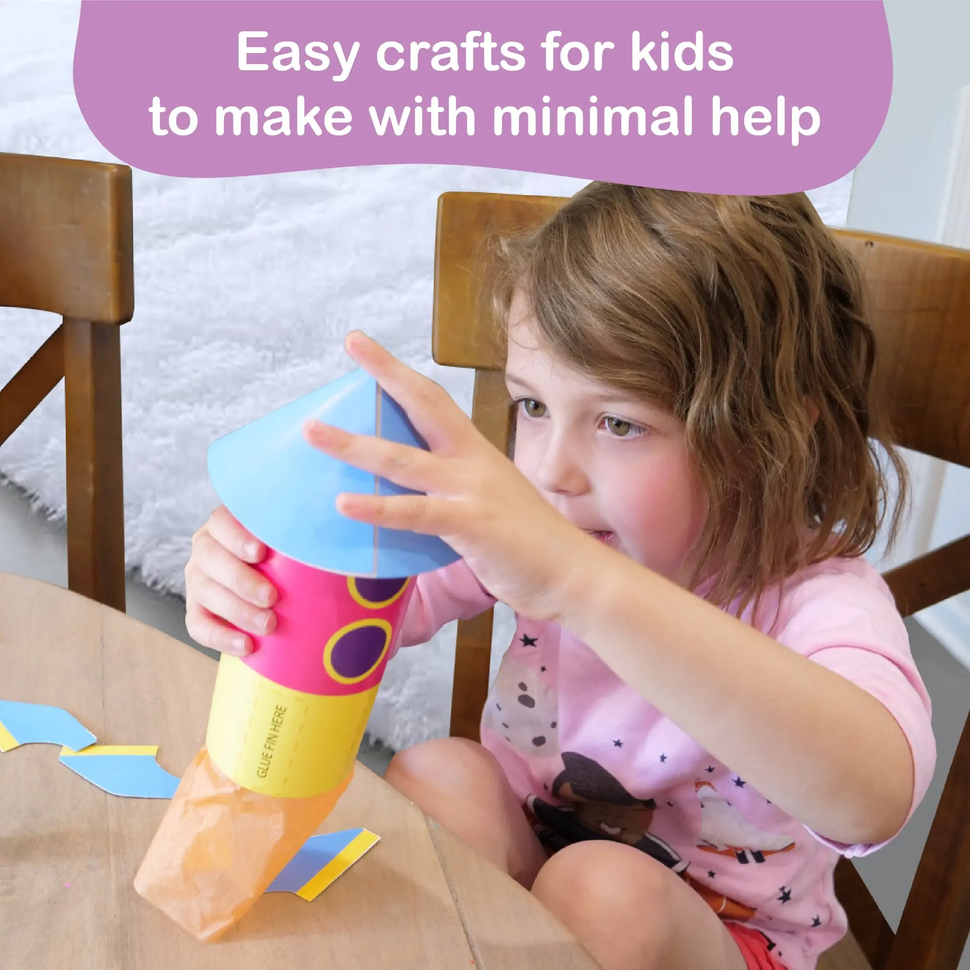 20 Crafts in a Box - 20 Simple Paper Crafts for Kids Ages 3-8 - Arts and Crafts Kit with Envelopes Glue Stick Tape - Low Mess Easy to Complete Fun for Creativity & Fine Motor Skills