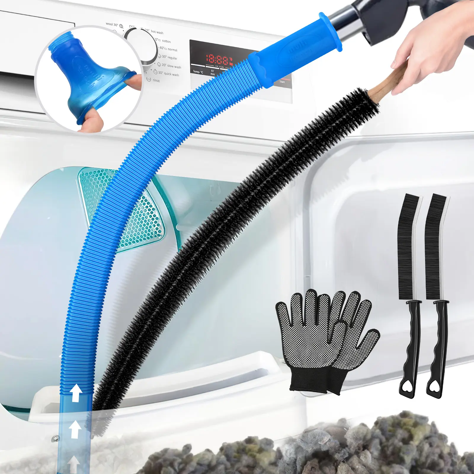 Dryer Vent Cleaner Kit - Universal Vacuum Attachment