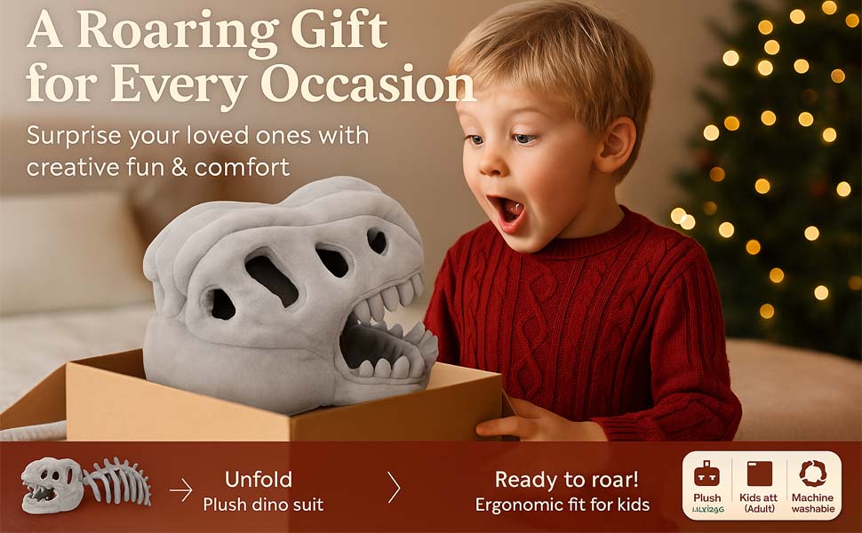 Halloween Fun Skeleton Dinosaur Costume Set