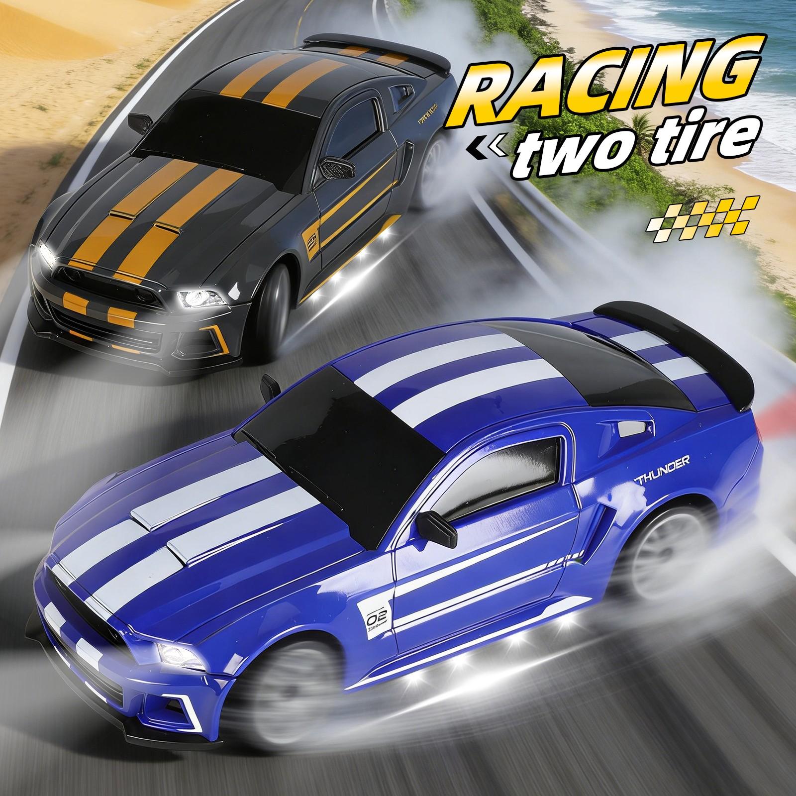 1:24 Remote Control Drift Car, Drift RC Cars, 2.4GHz 4wd, LED Lights, Road Obstacle Tool, Birthday Gift, USB PD Charging, Lithium Battery Included