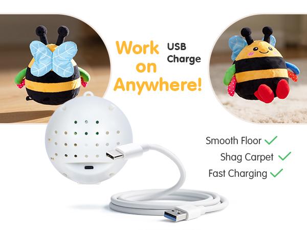 hahaland Baby Toy for 6-12 Months &ndash; Crawling Musical Dancing Bouncing Learning Bee Plush,Abeja que baila/Abeja que canta/ Interactive,48 Songs & Repeat what you say,Tummy Time Toy infant toy for Birthday 0-3 Months/6-12 Months,Cute Gifts Play