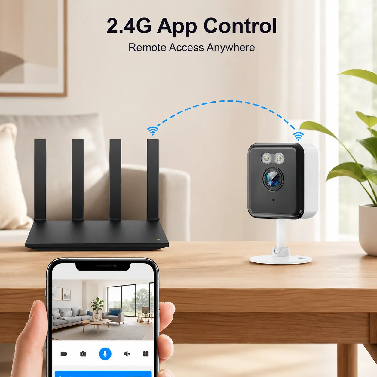 Indoor Pet Camera, 1080P HD WiFi Security Camera for Dogs Cats Baby Monitor, Full-Color Night Vision, Motion Detection Alerts, Two-Way Audio, App Control Home Camera