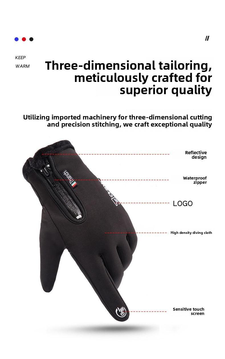Outdoor Winter Gloves Touchscreen Windproof Full-Finger Fleece Lined for Men Women Sports Travel Daily Activities Unisex