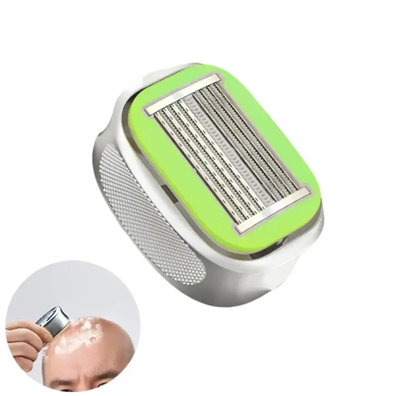 Bald Head Razor for Men - Dual-Directional 8-Layer Blade Head Shaver, Anti-Scratch Comb & Anti-Bump Design, Full-Body Waterproof Washable, Replaceable Heads & Full-Body Shaving (Legs/Arms), Sensitive Skin Friendly, Ideal for Daily/Travel/Gift Use