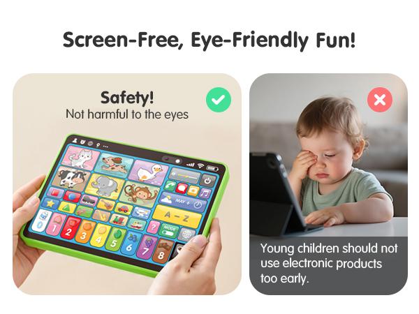hahaland 5-Language Learning Tablet for Toddlers 1-3 &ndash; New Version Educational Toy with Sounds & Speech Therapy &ndash; Early Development Easter Gifts for Boys, Girls, Baby, Toddler, Ages 1 2 3