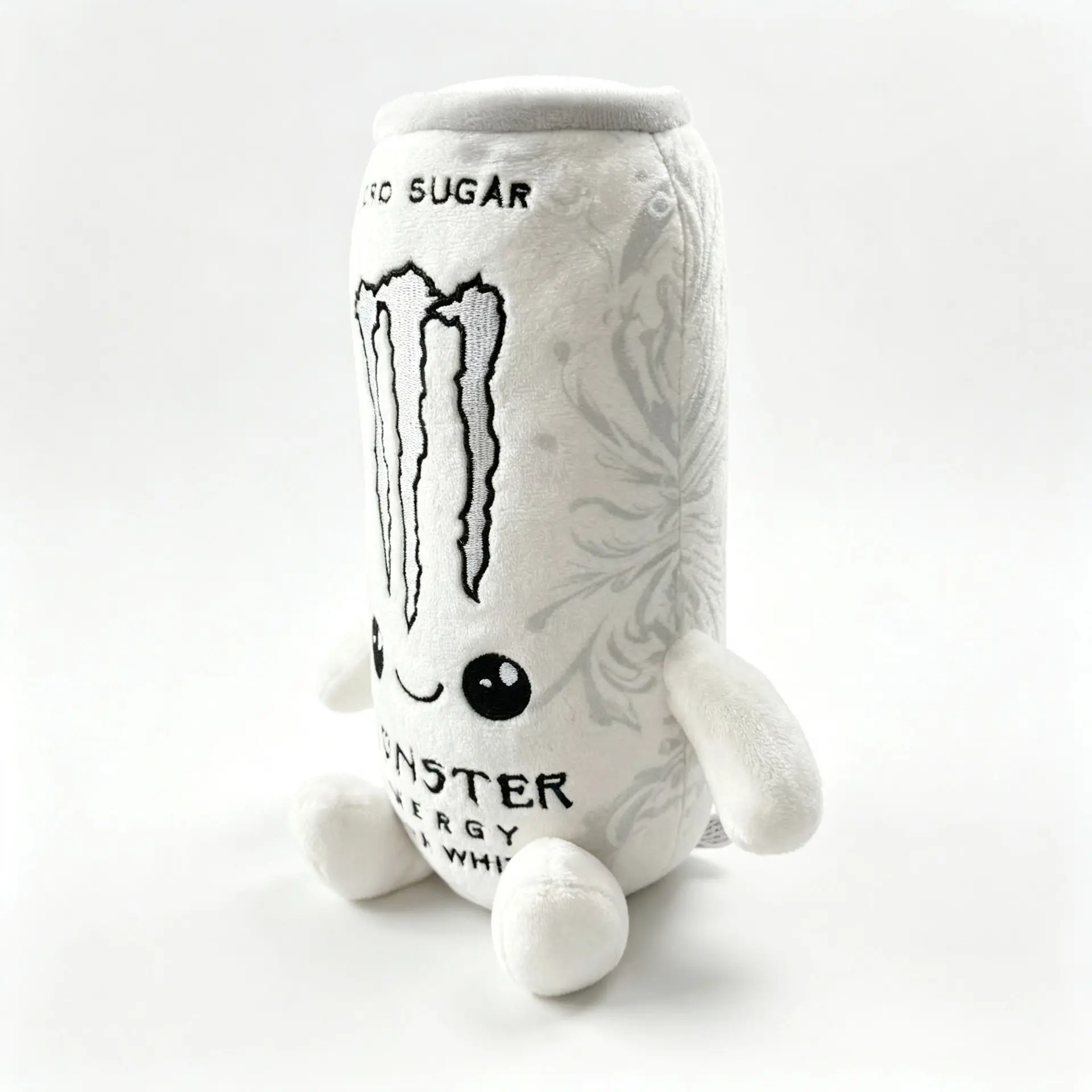 Drink Can Plush Toy - Black & White Ultra White Stuffed Doll, Soft Simulation Beverage Figure, Kawaii Collectible.