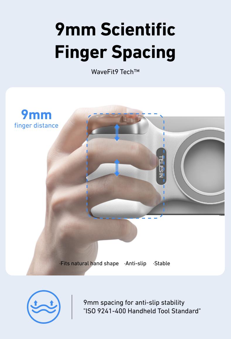 【TikTokShopBlackFriday】TELESIN Magnetic Phone Camera Grip with Wireless Shutter &ndash; DSLR-Style Handle for iPhone & Android, 1/4" Screw, Ergonomic Design, Perfect for Vlogging, Selfies, and Steady Shots, Compatible with iPhone 17