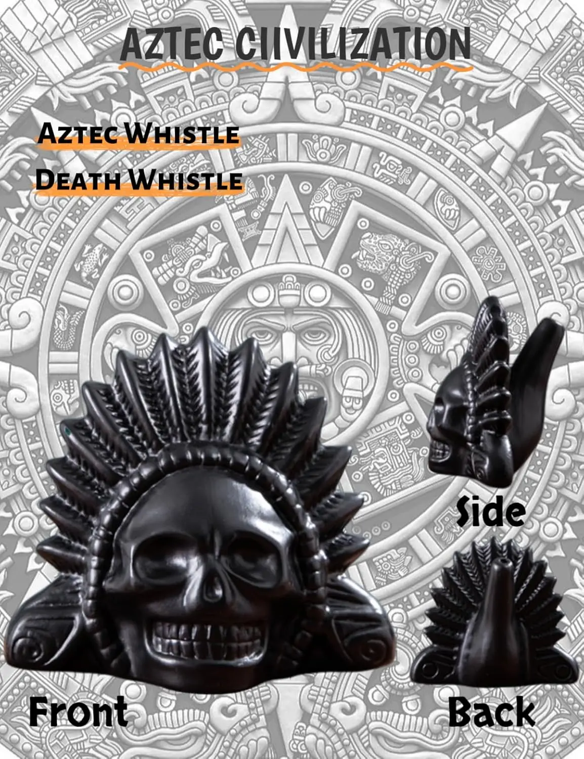 Aztec Death Whistle 125+ Decibels Loud Screaming Whistle with Authentic Human Scream Sound
