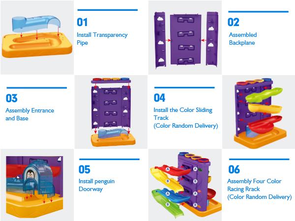 Hahaland 2 in 1 Pound Ball Toy & Car Ramp Race Track / Pop Up Montessori Toys  with Hammers,Toddler Toys for 1 Year Old Boy，Learning Early Developmental Montessori Toys for 2 Year Old Christmas Birthday Easter Gifts, Toddler Playset