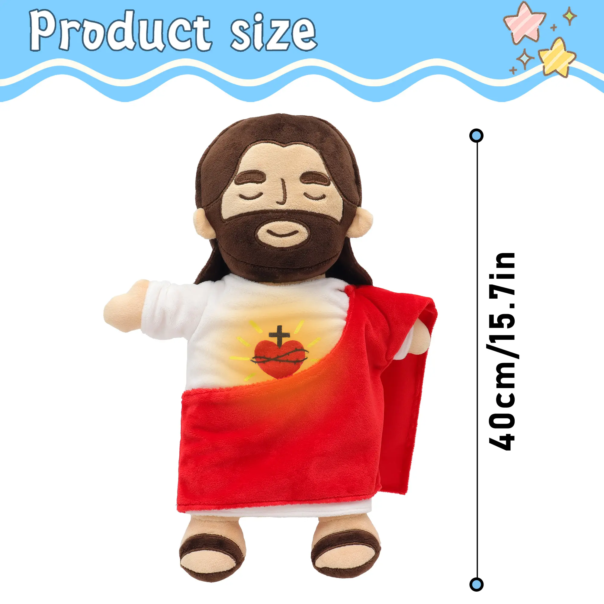 Breathing Jesus Plush Toy with Light & Sound