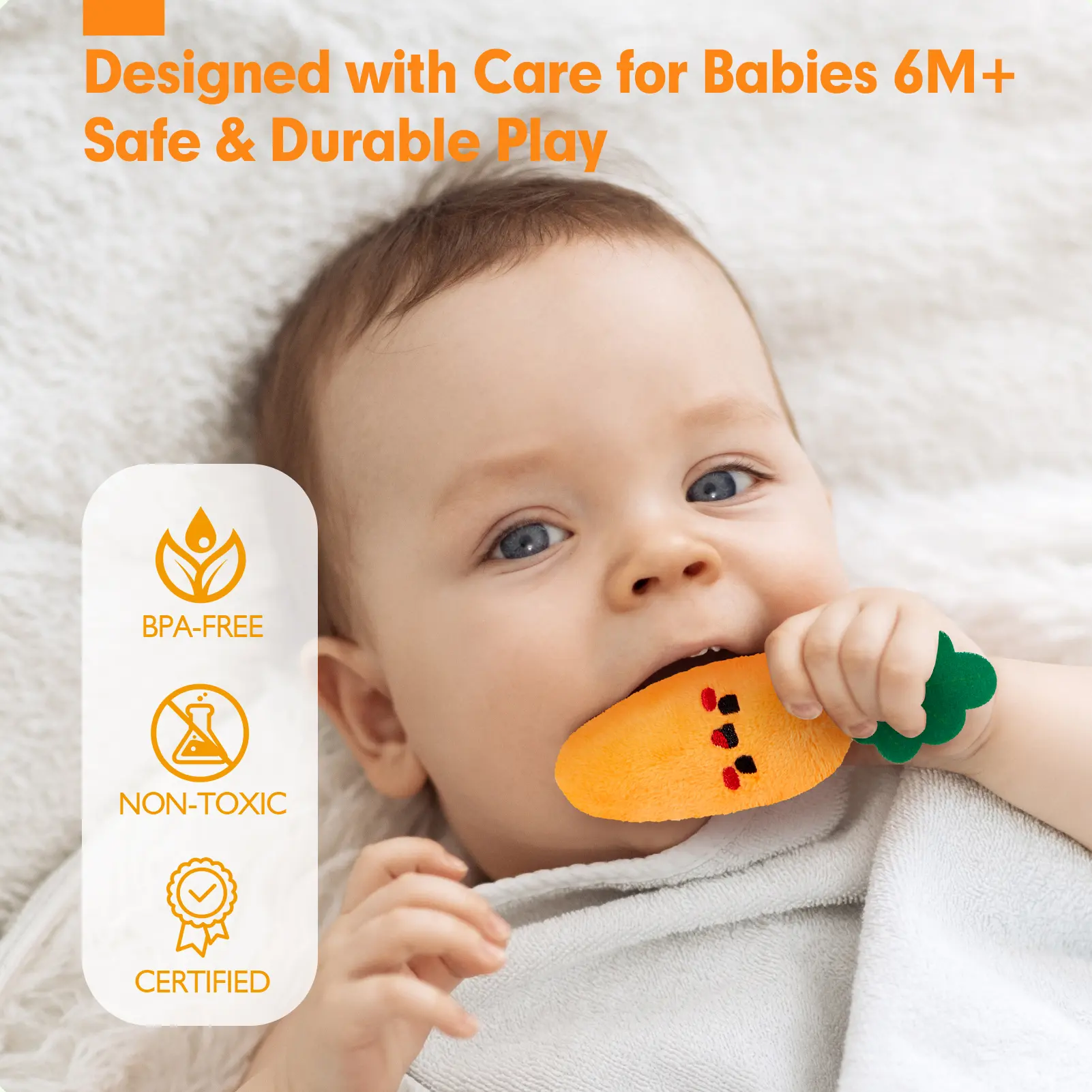 My First Garden Stuffed Toys Set-Fruits Vegetables Garden Plant Plush-Sensory for Babies 6-12 Months,Montessori Sensory Toy Carrot Flower with Rattles Mirror Squeaker Textures , Baby Gifts,Soft Huggable Stuffedtoy,Durable Soft Fluffy