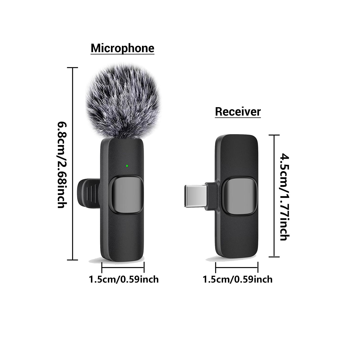 Wireless Mini Lavalier Microphone for iPhone, iPad & Android, Noise-Cancelling Plug & Play Lapel Mic for Lightning, USB-Rechargeable Microphone for Short-Video Platforms, Vlogs & Live Streaming, Live Streaming Equipment
