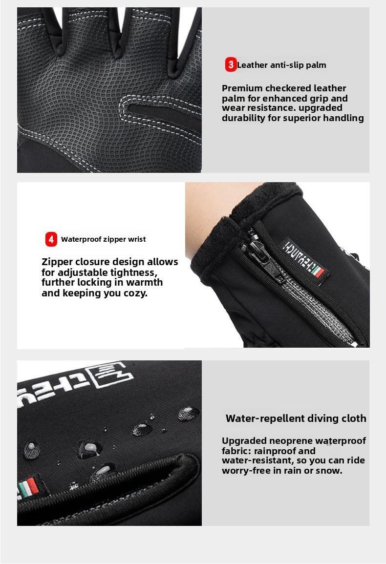 Outdoor Winter Gloves Touchscreen Windproof Full-Finger Fleece Lined for Men Women Sports Travel Daily Activities Unisex